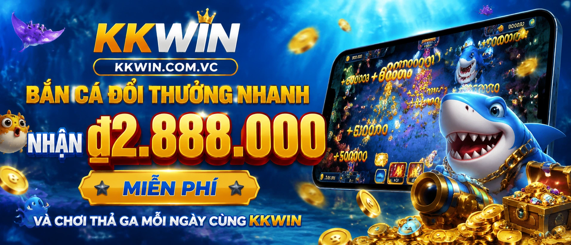 Bắn Cá kkwin giao diện sảnh game đại dương trên mobile