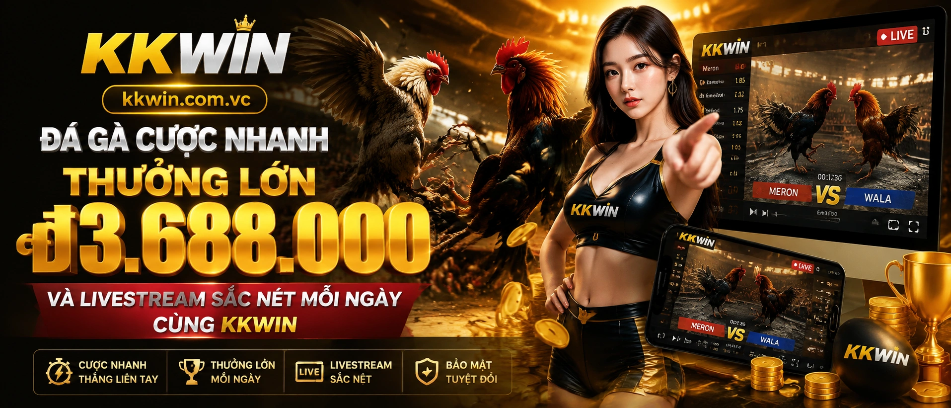 Đá Gà trực tiếp tại KKWIN
